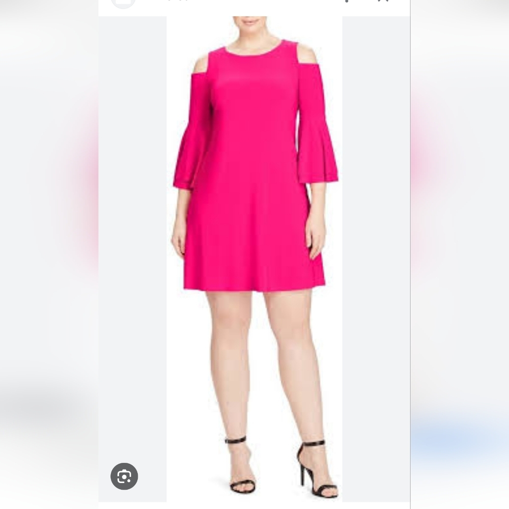 Lauren Ralph pink cold shoulder dress. Size 6.pit To Pit 18"